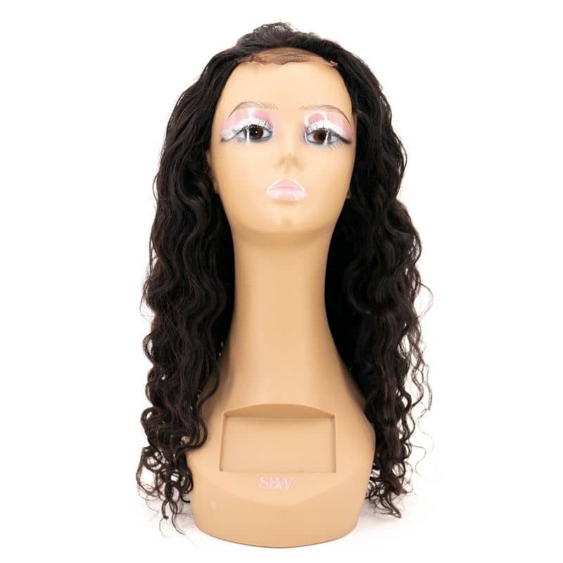 Beach Wave Transparent Closure Wig